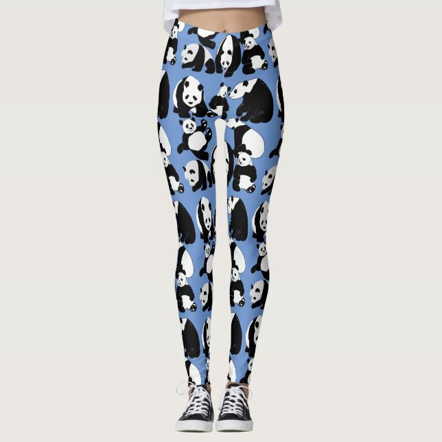 Leggings Groupe B du motif Panda LBlue (Devant)