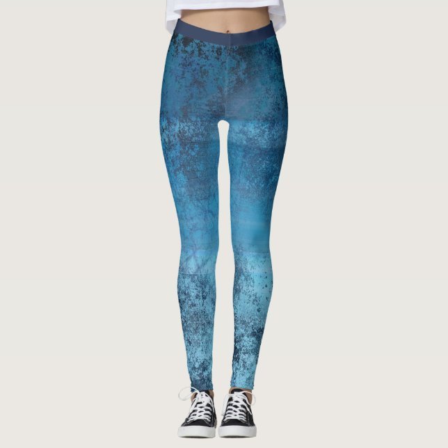 Leggings Grunge bleu Abstrait (Devant)
