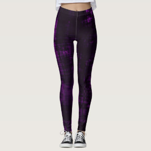 Leggings Grunge foncé texture crosshatch - Violet