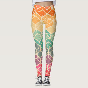 Leggings Grunge géométrique Tetragonal Motif sans couture