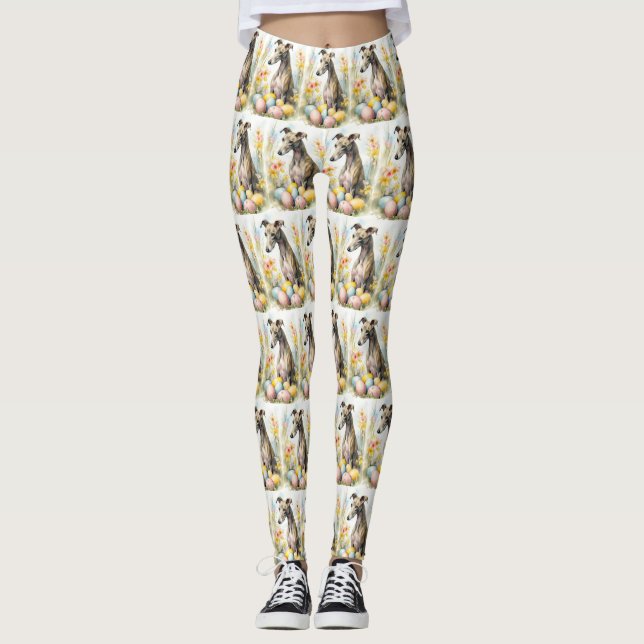 Leggings Gryhound aux oeufs de Pâques (Devant)