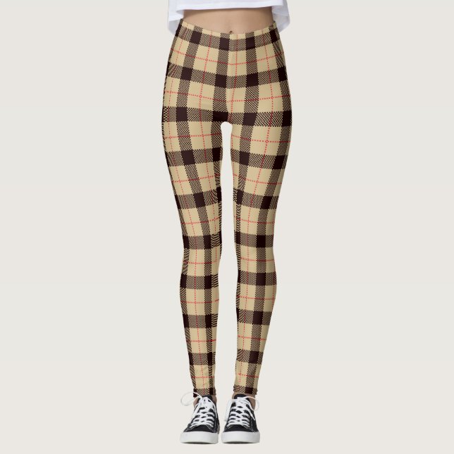 Leggings Guêtres à la mode de plaid (Devant)
