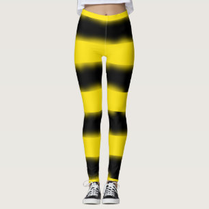 Leggings Guêtres Abeille-Inspirées noires et jaunes de