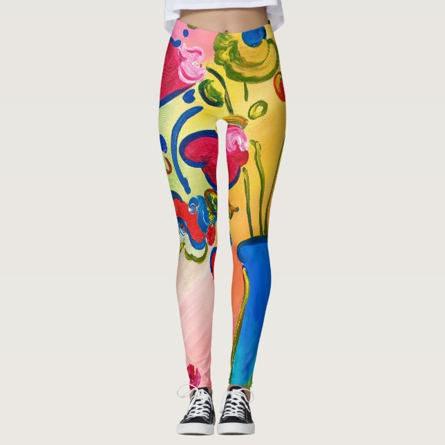 Leggings Guêtres abstraites colorées (Devant)