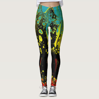 Leggings Guêtres abstraites colorées - "le début "