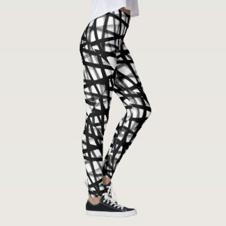 Leggings Guêtres abstraites noires et blanches
