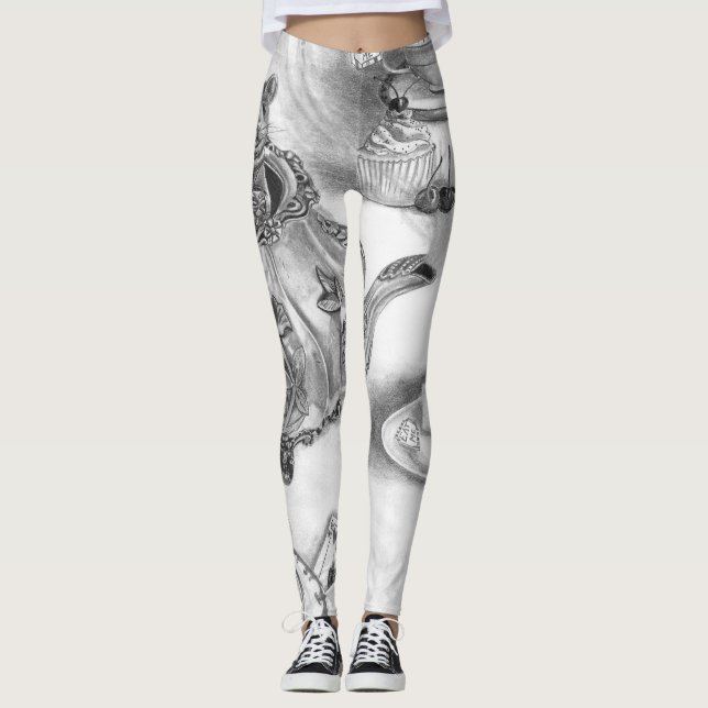 Leggings Guêtres Alice de loir partout au pays des (Devant)