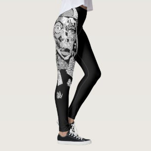 Leggings Guêtres artistiques de femmes blanches de collage