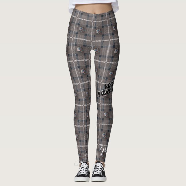 Leggings Guêtres assez mauvaises "de plaid de sirène" - (Devant)