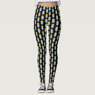 Leggings Guêtres au néon colorées de crème glacée de