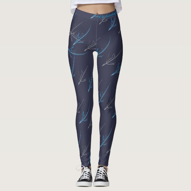 Leggings Guêtres australiennes d'avion de noir de chapitre (Devant)