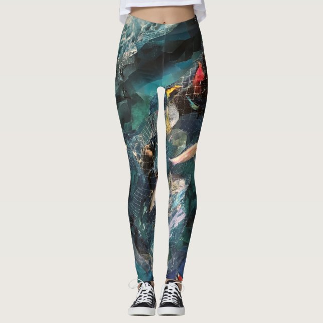 Leggings Guêtres avec le filet de pêche (Devant)