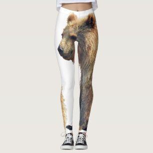 Leggings guêtres avec l'petit animal d'ours gris