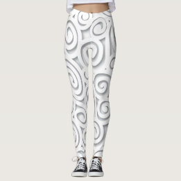 Leggings Guêtres blanches abstraites de rouleau