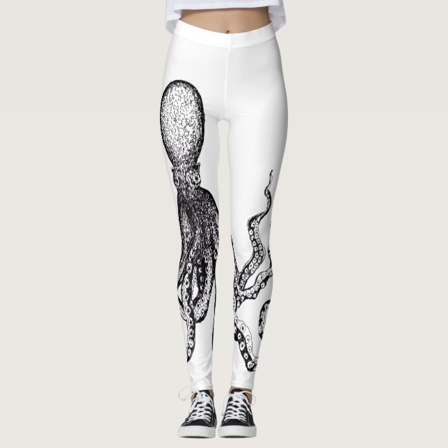 Leggings Guêtres blanches de poulpe (Devant)