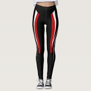 Leggings Guêtres blanches rouges noires