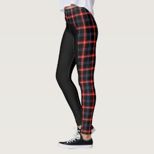 Leggings Guêtres bleu-foncé/rouges de rayure de côté de