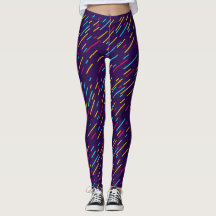 guêtres bleues avec les lignes colorées,