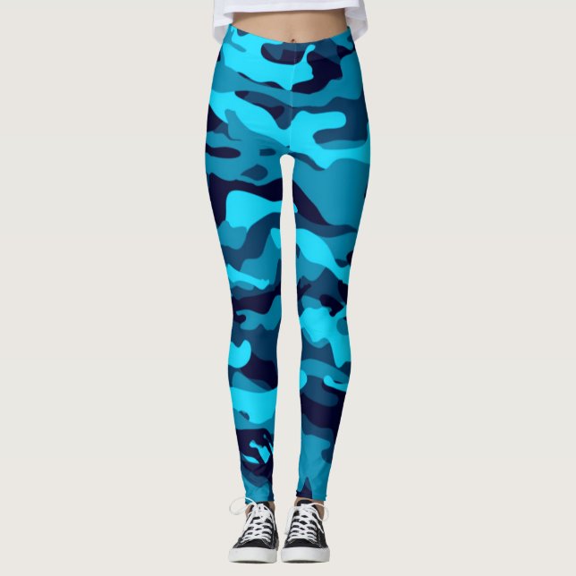 Leggings Guêtres bleues de Camo (Devant)