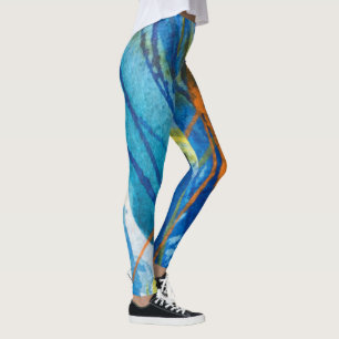 Leggings Guêtres bleues de yoga de style libre de CALactiv
