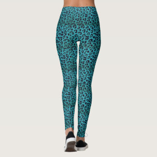 Leggings Guêtres bleues géniales d'empreinte de léopard