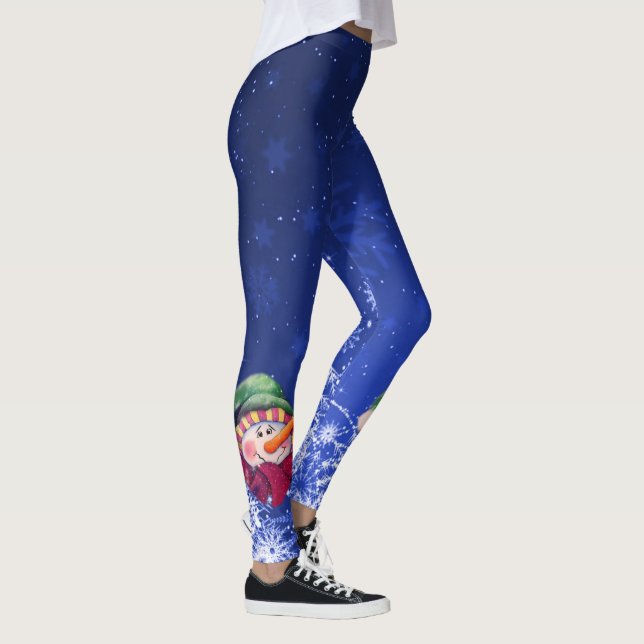 Leggings Guêtres bleues ne se sentant pas de bonhomme de (Droite)