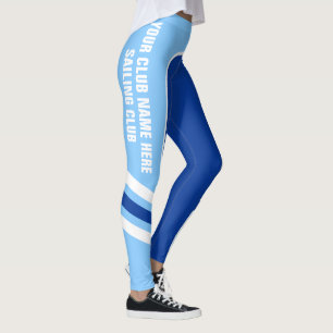 Leggings Guêtres bleues personnalisables de bande latéral