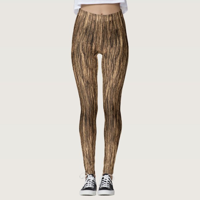 Leggings Guêtres Brown d'écorce d'arbre (Devant)