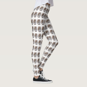 Leggings Guêtres Brown et blanches de bonbon d'écureuil