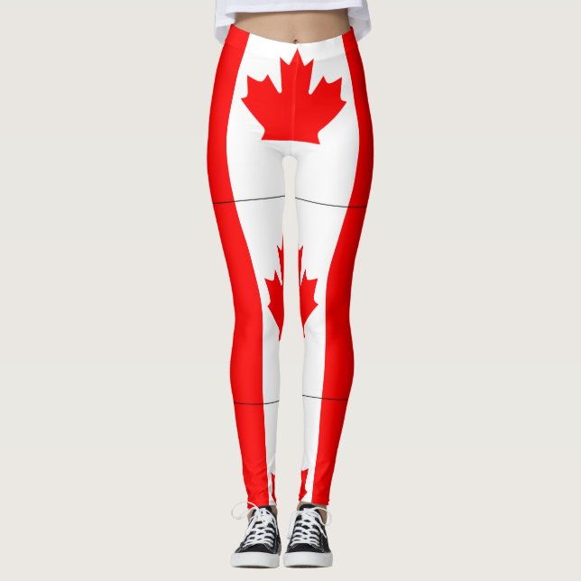 Leggings Guêtres canadiennes de drapeau (Devant)