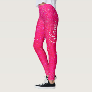 Leggings Guêtres - charme de parties scintillantes de roses