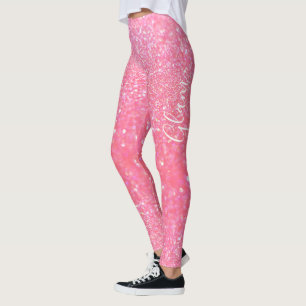 Leggings Guêtres - charme rose de parties scintillantes