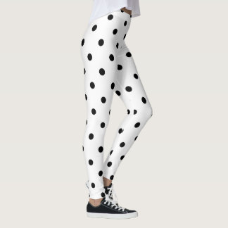 Leggings Guêtres classiques de point de polka - blanc/noir