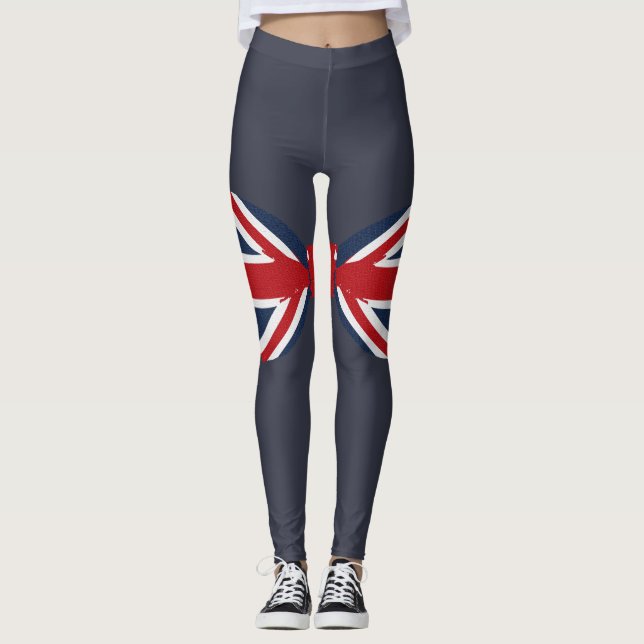 Leggings Guêtres - cravate d'arc d'Union Jack (Devant)