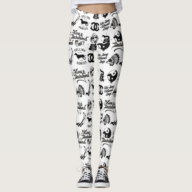 Leggings Guêtres d'amants de teckel (Devant)