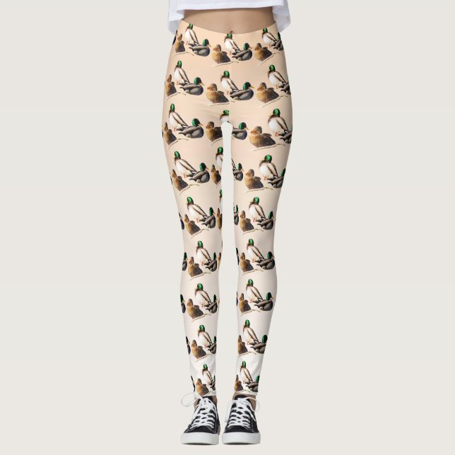 Leggings Guêtres d'animal d'oiseau de canards de Mallard (Devant)