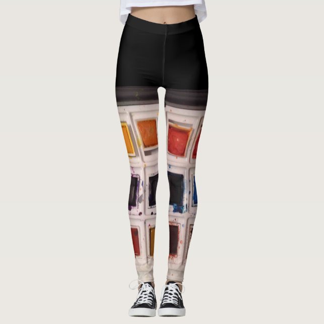 Leggings Guêtres d'aquarelle (Devant)