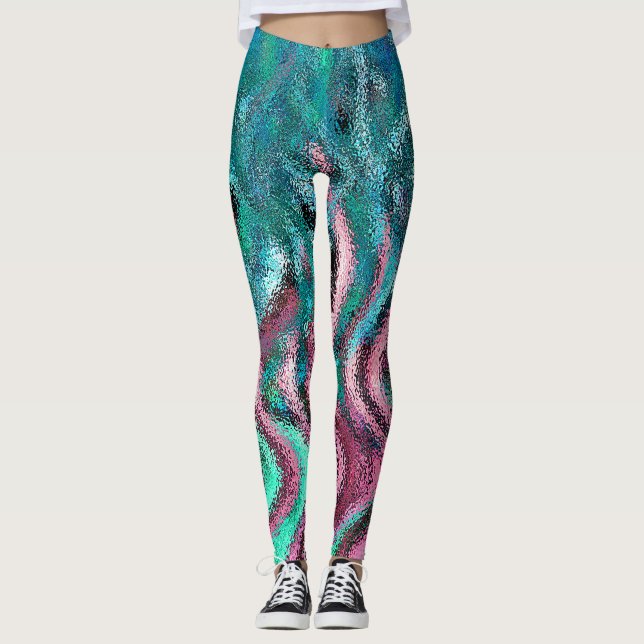 Leggings Guêtres d'art abstrait par l'artiste Kevin Dailey. (Devant)