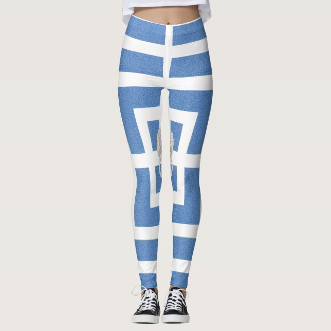 Leggings Guêtres de bleu de frette de lion (Devant)