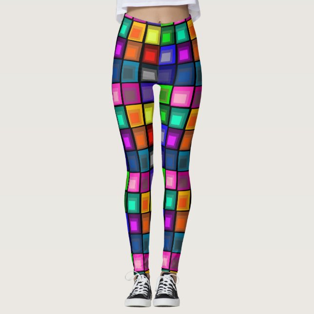 Leggings Guêtres de bloc de couleur de Josef Albers (Devant)