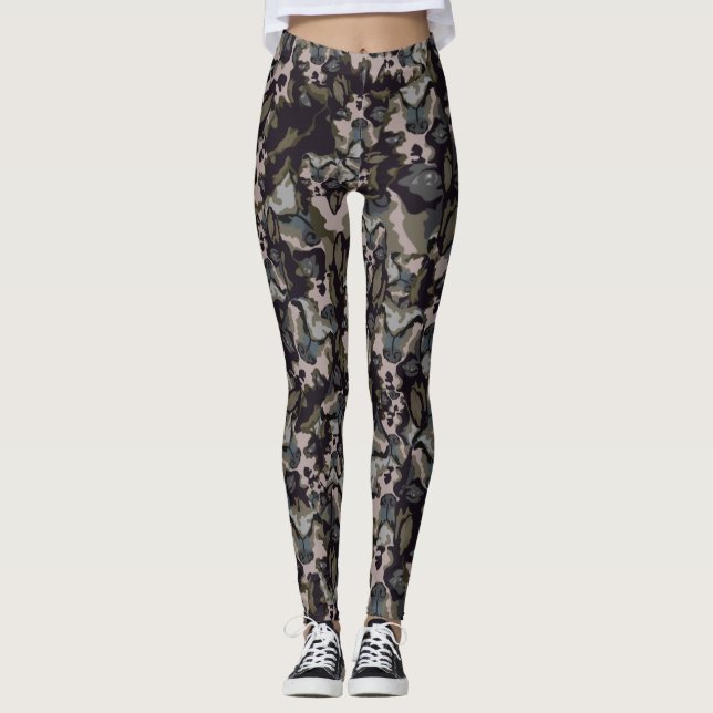 Leggings Guêtres de Boston Terrier Camo (Devant)