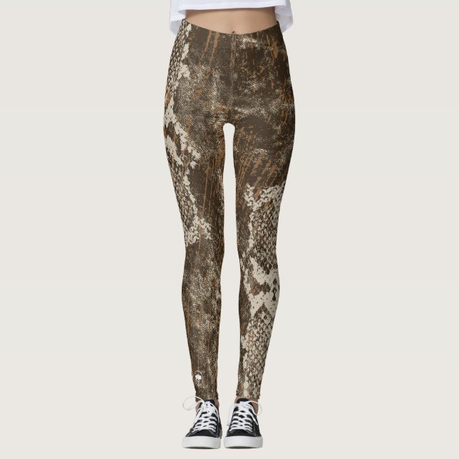 Leggings Guêtres de camouflage de peau de serpent (Devant)