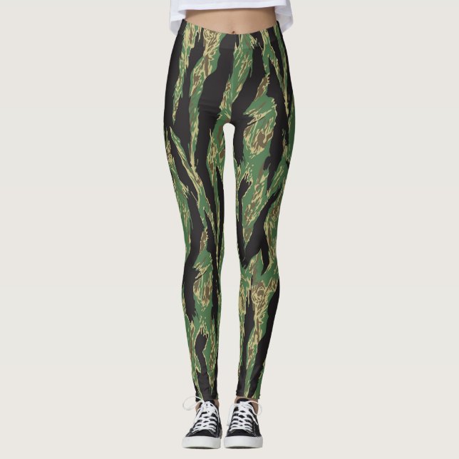 Leggings Guêtres de camouflage de rayure de tigre (Devant)