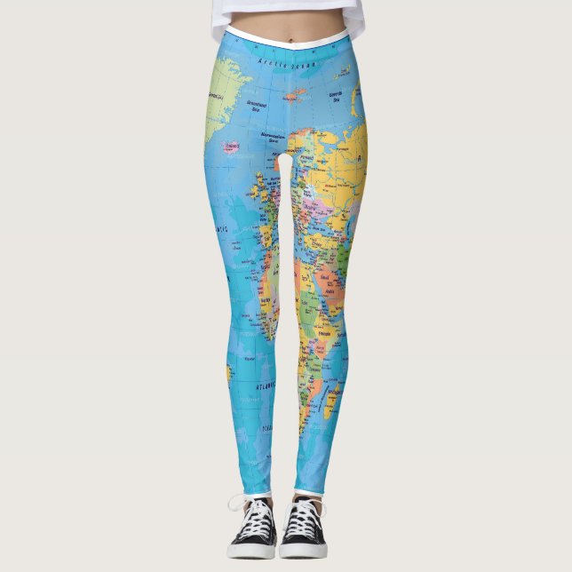 LEGGINGS GUÊTRES DE CARTE DU MONDE (Devant)