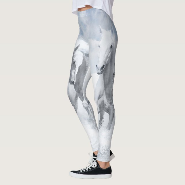 Leggings Guêtres de cheval blanc (Gauche)