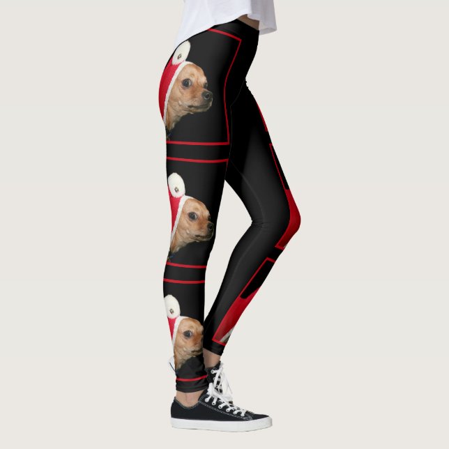 Leggings Guêtres de chien de chiwawa de Noël (Droite)
