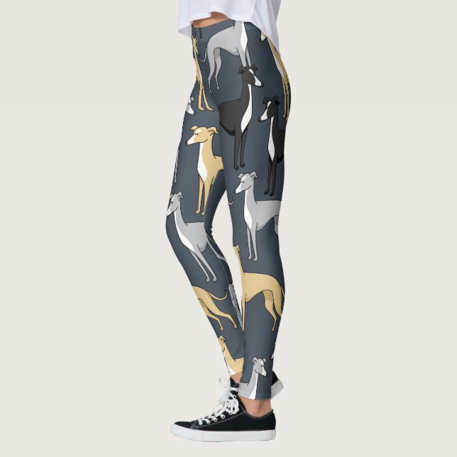 Leggings Guêtres de chien de lévrier italien imprimées (Gauche)