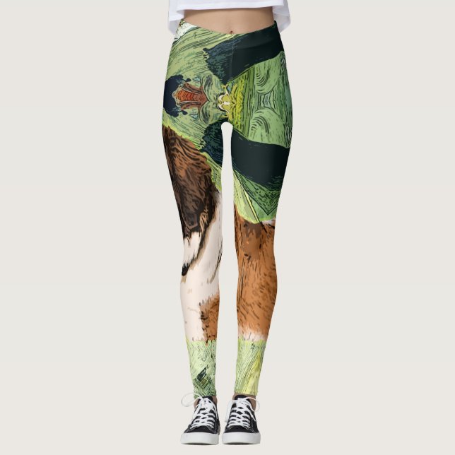 Leggings Guêtres de chien de St Bernard (Devant)