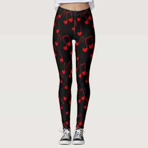 Leggings Guêtres de coeurs de musique