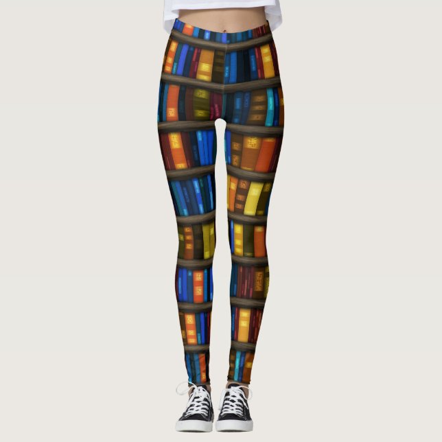 Leggings Guêtres de conception d'amoureux des livres (Devant)